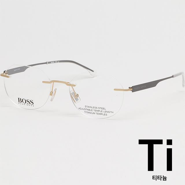 HUGO BOSS Titanium Rimless Eyeglass Frames Unisex BOSS 1265D AOZ
