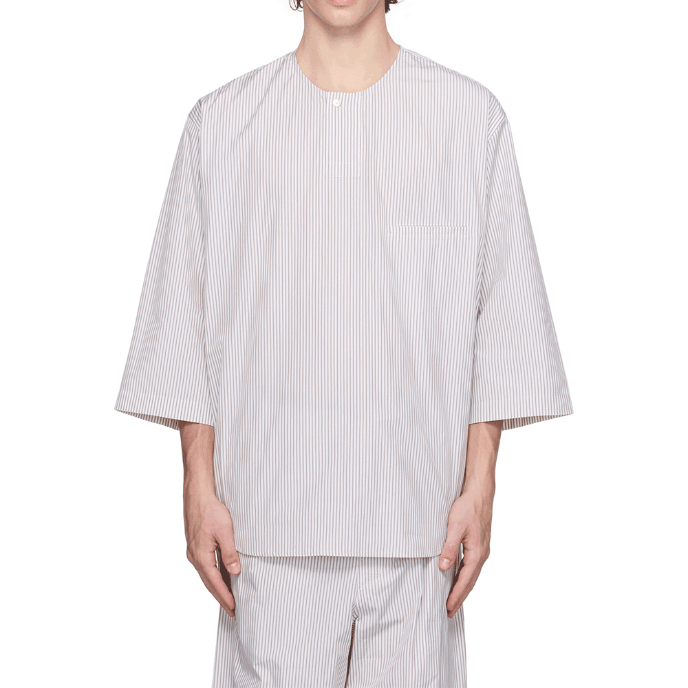 Lemaire Men’s Henley T-Shirt 3/4 Sleeve Short Sleeve Top TO1326 LF1409