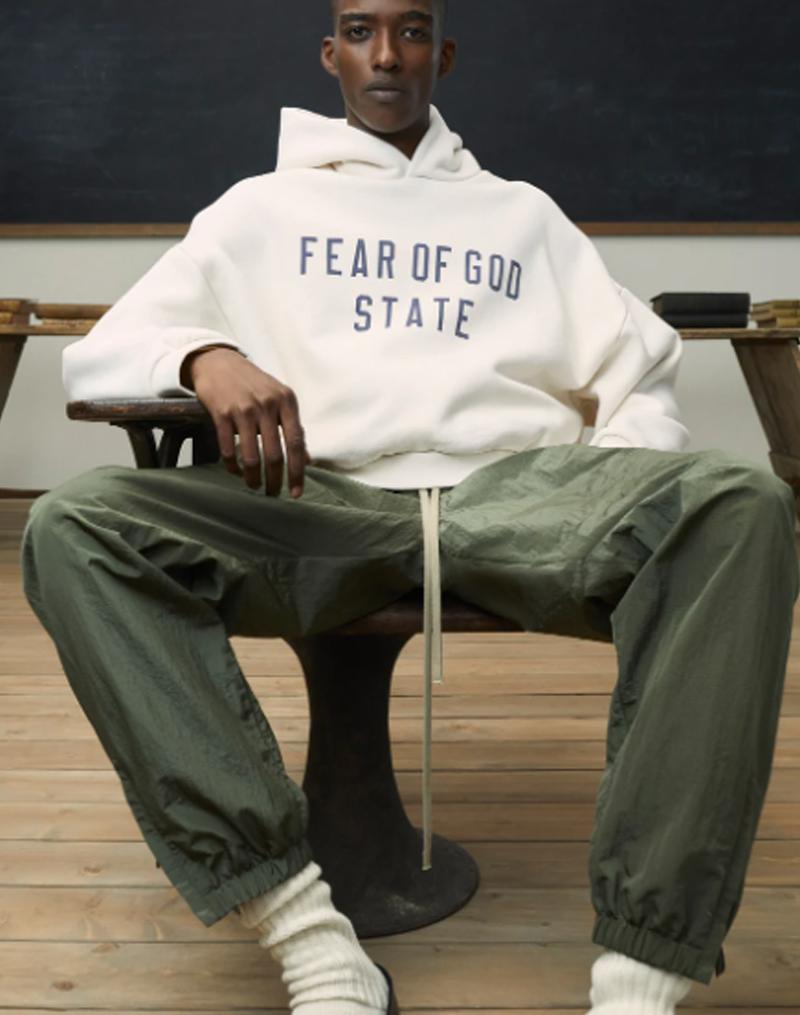 Fear of God Essentials Fleece State Hoodie Ivory Unisex