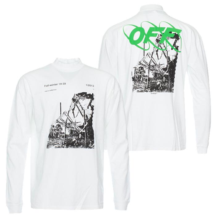 OFF WHITE Men’s High Neck Long Sleeve T-Shirt White OMAB032F19185013