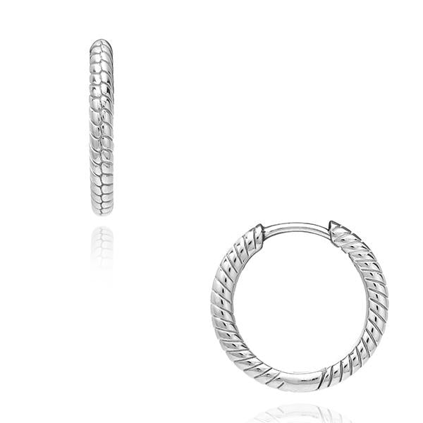 PANDORA Moments Small Charm Hoop Earrings Silver Women 292728C00