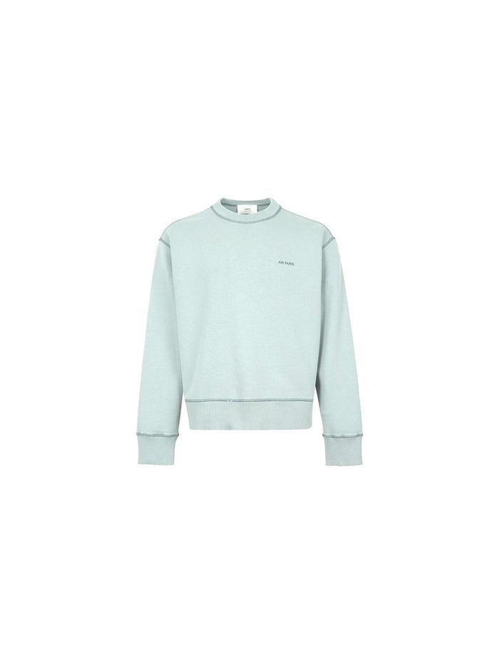 AMI Unisex Sweatshirt Navy Cotton Crewneck