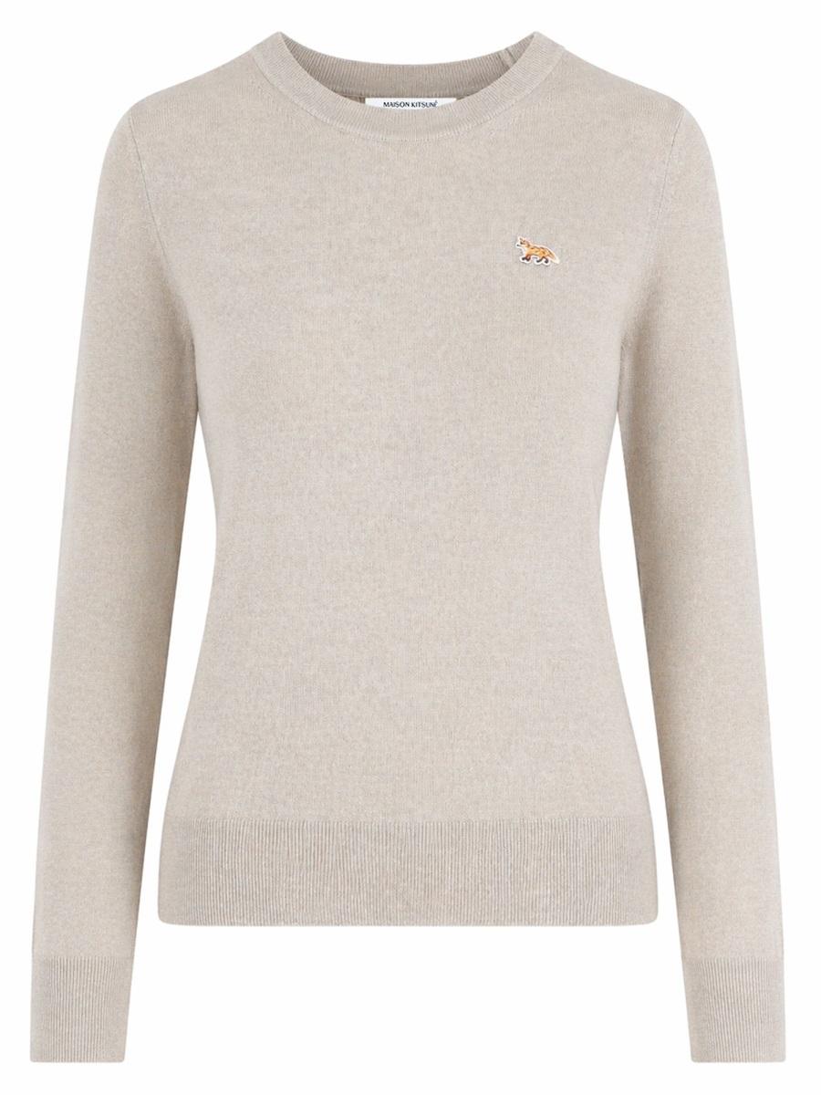 Maison Kitsune Wool Blend Crewneck Knit Sweater Women’s Navy