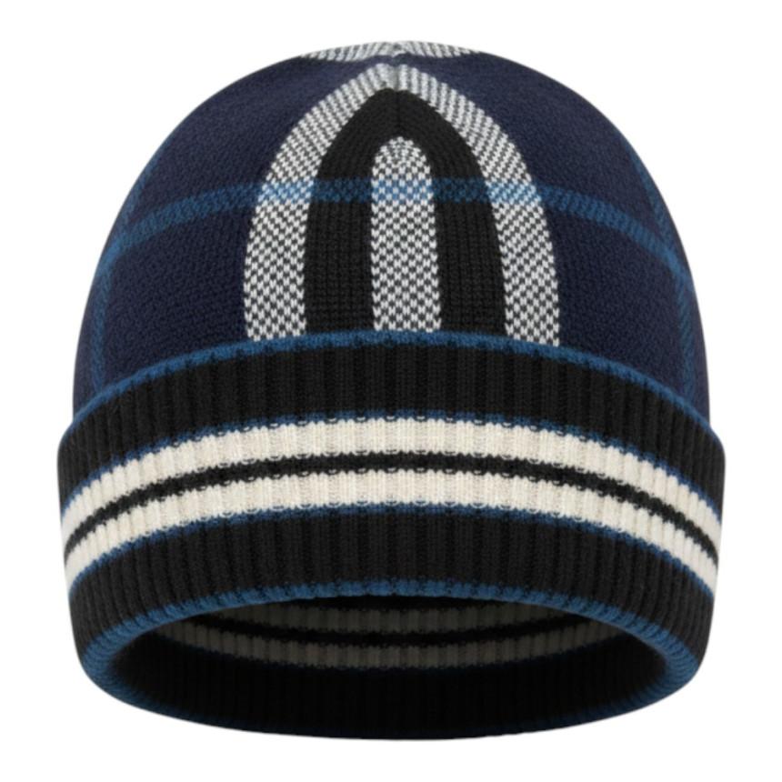 BURBERRY Vintage Check Cashmere Beanie Blue