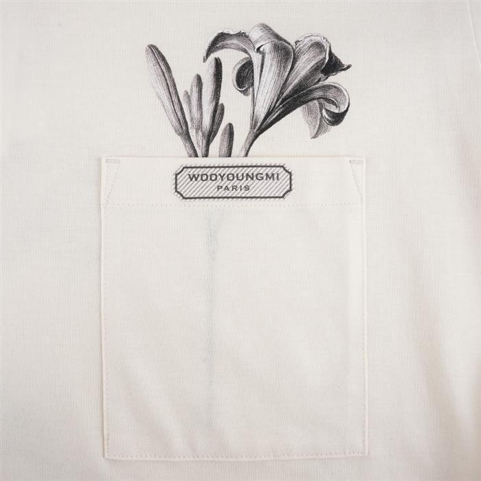 WOOYOUNGMI Flower Back Logo T-Shirt Navy Men’s