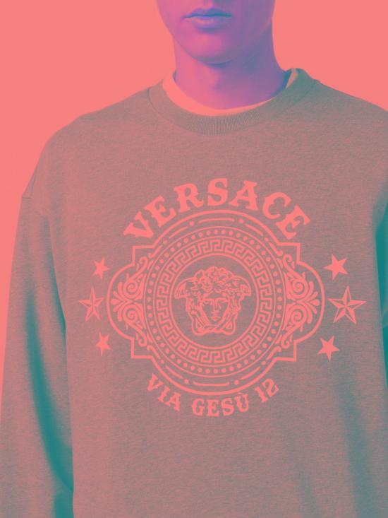 Versace Long Sleeve Sweatshirt for Men 10107061A077661E100 MEDIUM GREY DOM