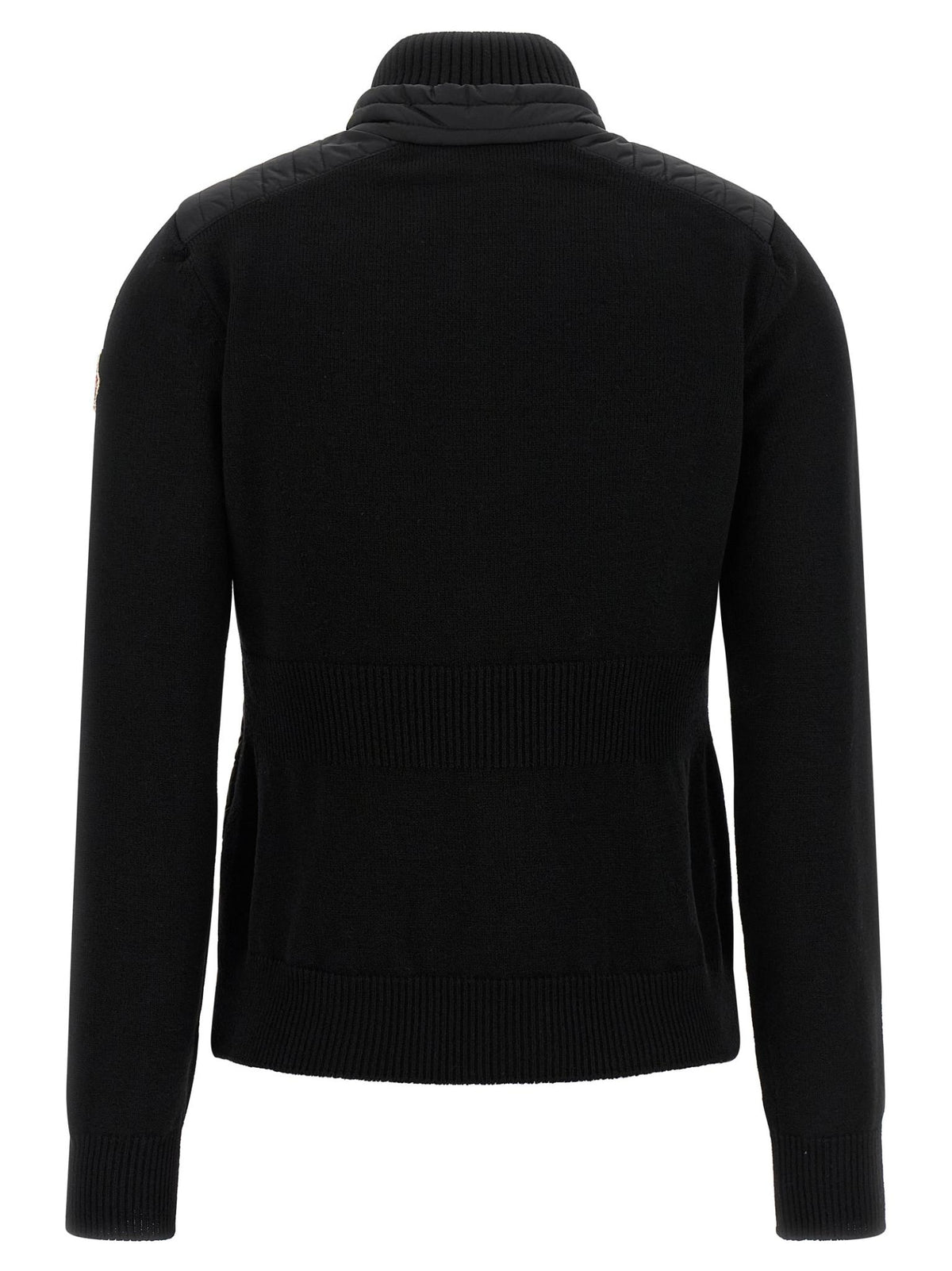 Moncler Black Knit-Trim Down Puffer Jacket