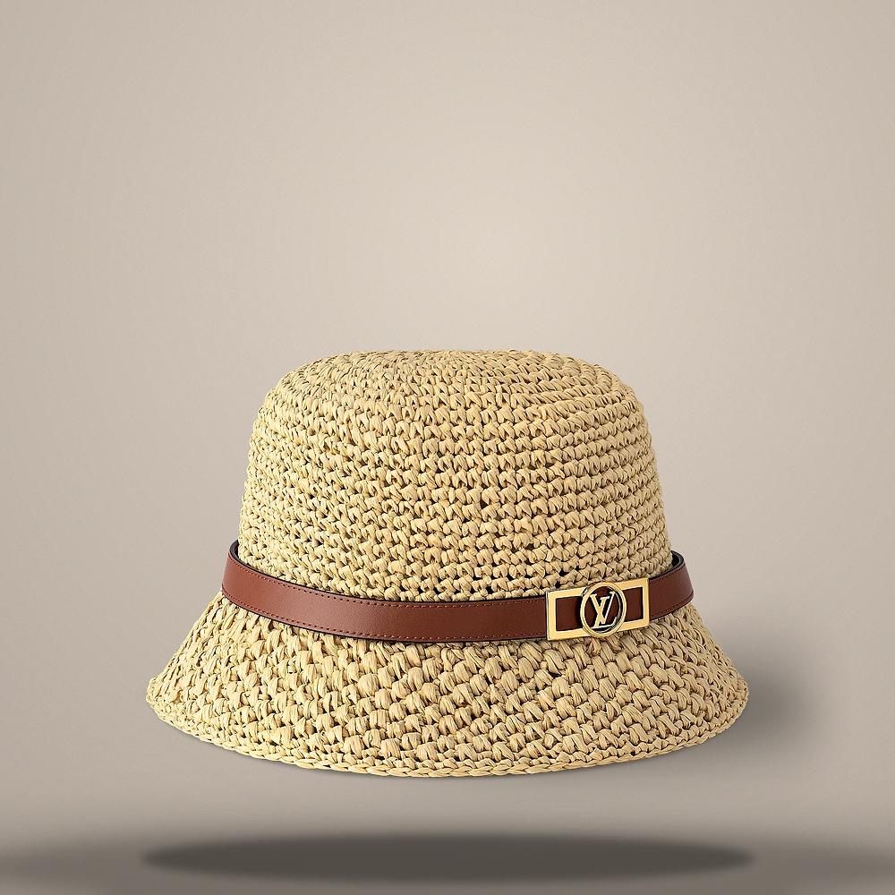 Louis Vuitton Dauphine Raffia Hat Natural Beige Cap M5071
