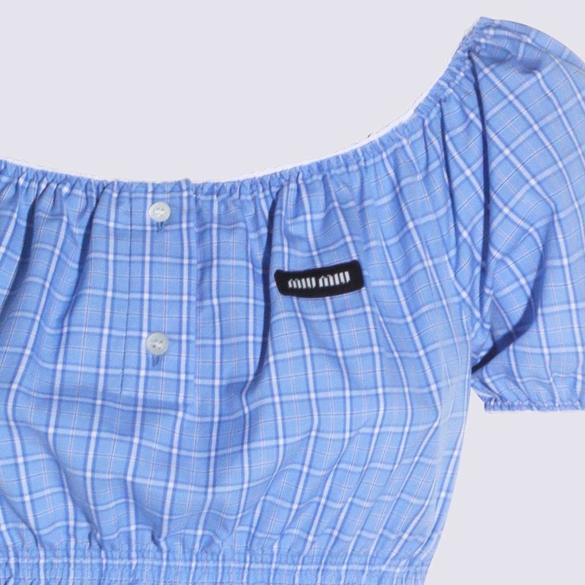 Miu Miu Short Sleeve Mini Dress Navy Wool Blend