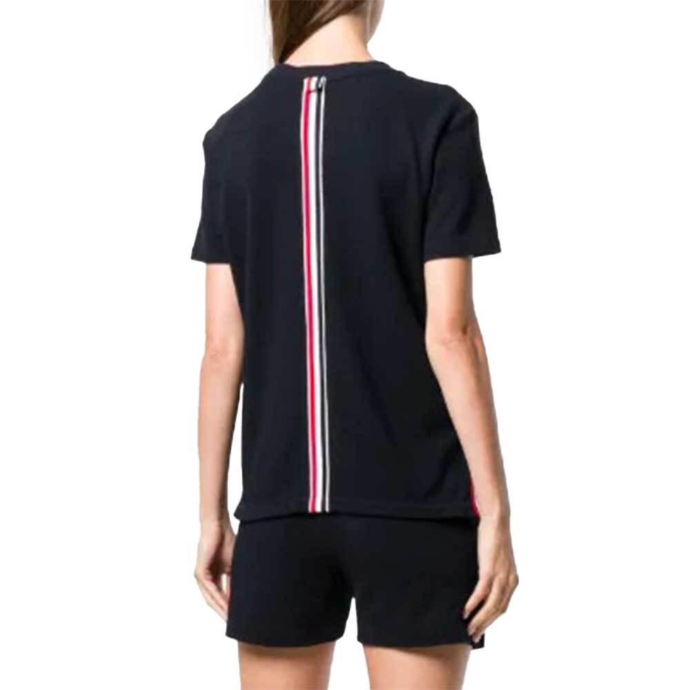 THOM BROWNE Classic Piqué Stripe Short Sleeve T-Shirt Navy