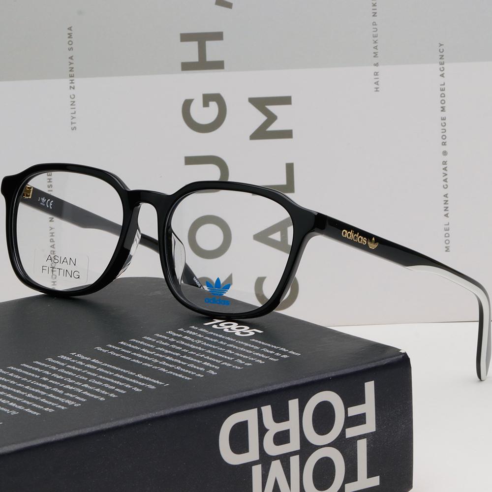 Adidas Black Square Acetate Fashion Eyeglass Frames Asian Fit OR5045F 001