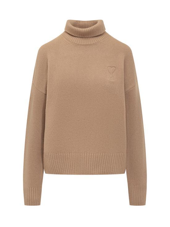 AMI Nude Turtleneck Knit Sweater for Women UKS444 KN0028