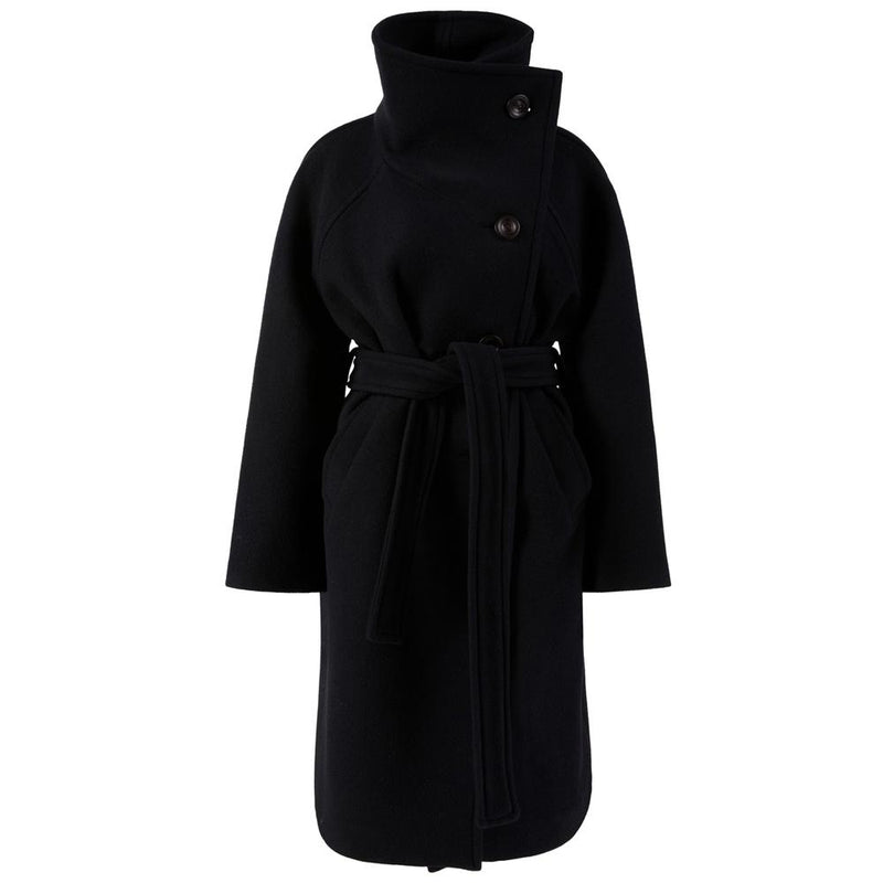 Acne Studios Women's Black Belted Wool High Neck Coat A90563 900
