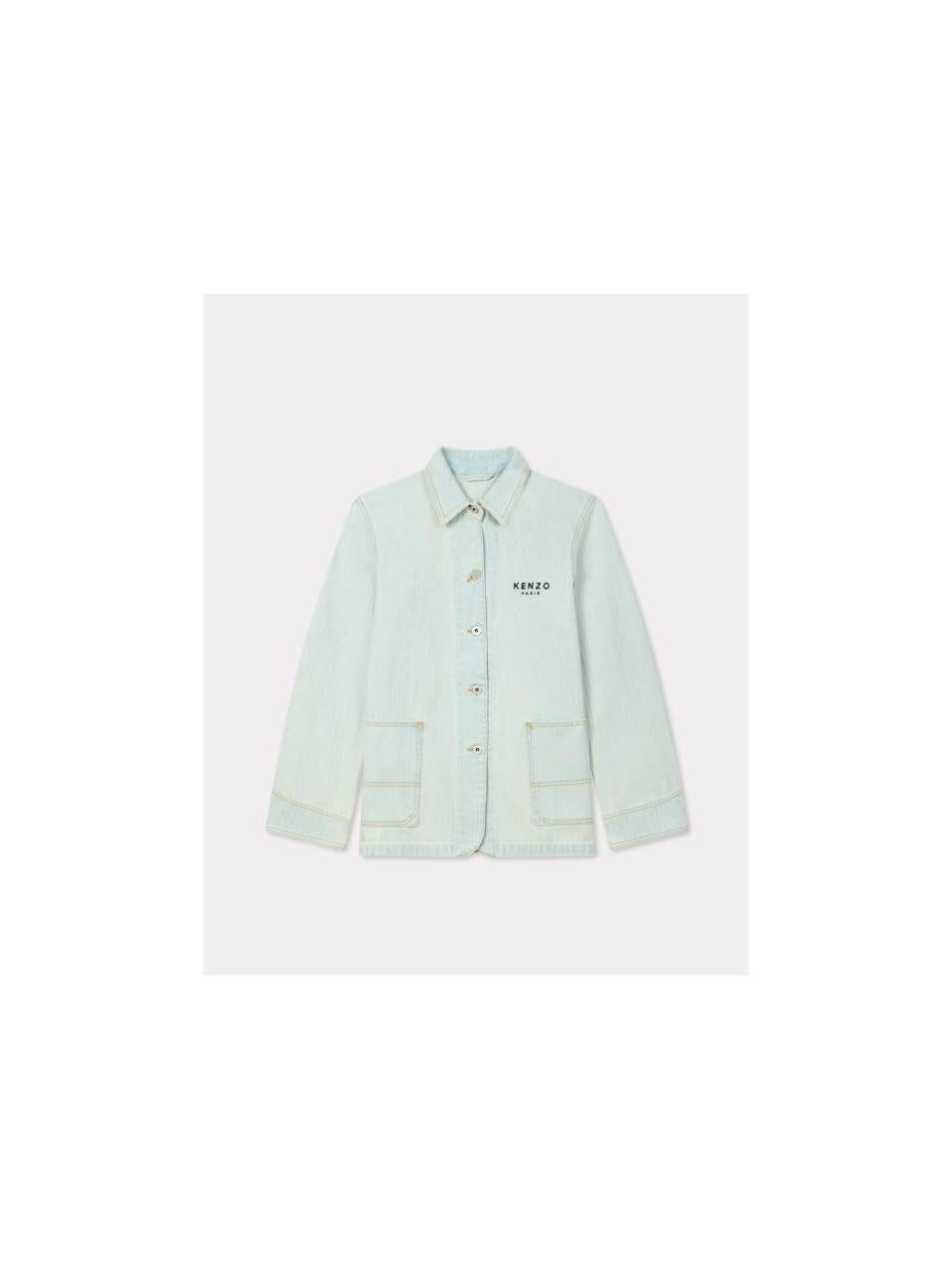 KENZO Boke Flower Embroidered Denim Workwear Jacket 2DV261 6F4 DT