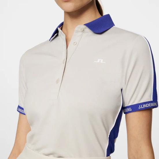 J LINDEBERG Womens Polo Shirt GWJT12494U029 MOONBEAM DOM
