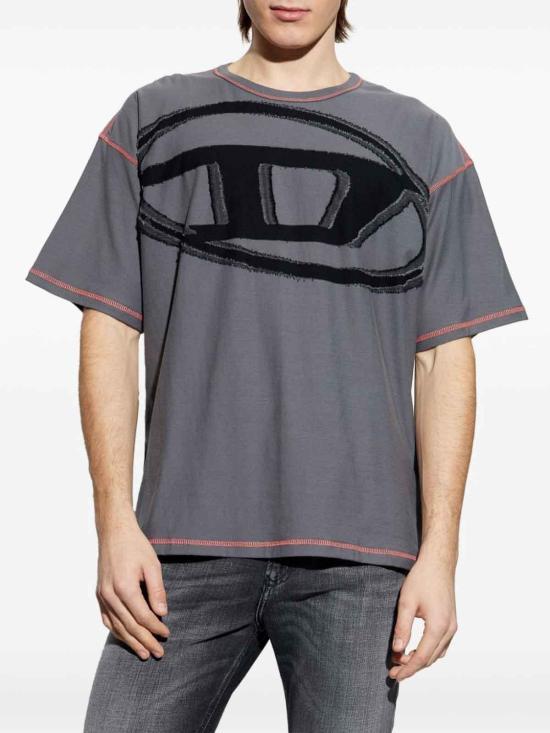 DIESEL Gray Short Sleeve T-Shirt for Men