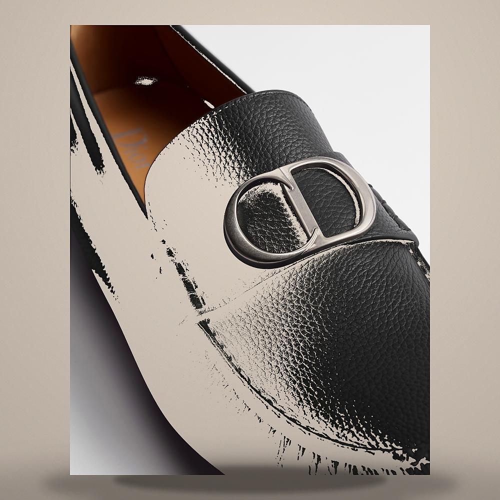 DIOR Black Grained Calfskin Loafers 3LO192YJK H900