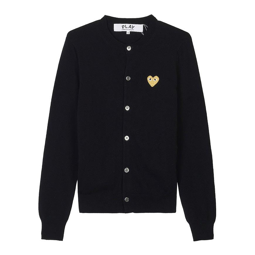 Comme des Garcons Unisex Gold Heart Cardigan AX N049 051 BLACK