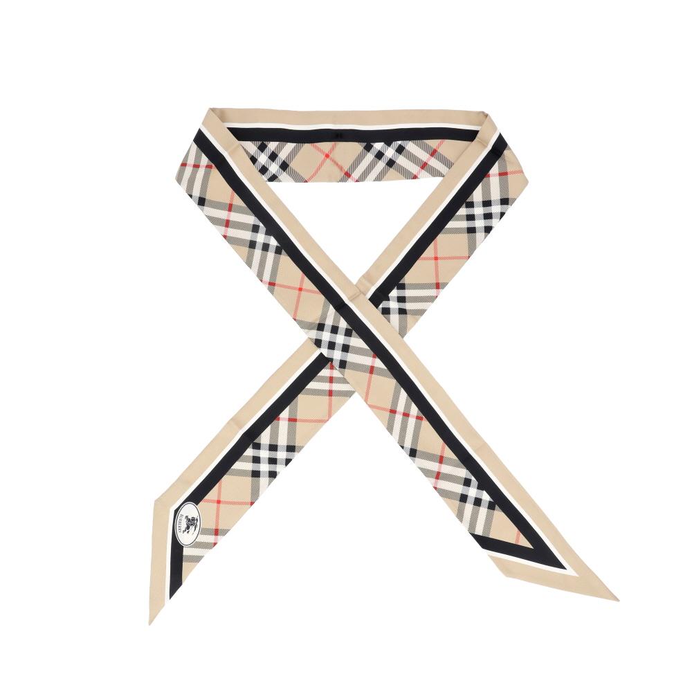 BURBERRY Check Stamp Silk Scarf for Women