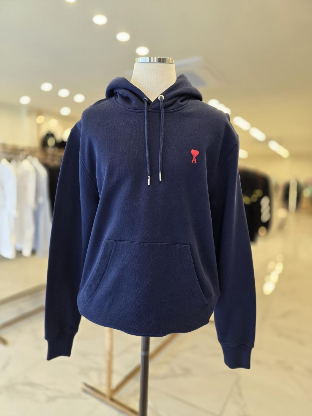 AMI Heart Logo Embroidered Hoodie Sweatshirt