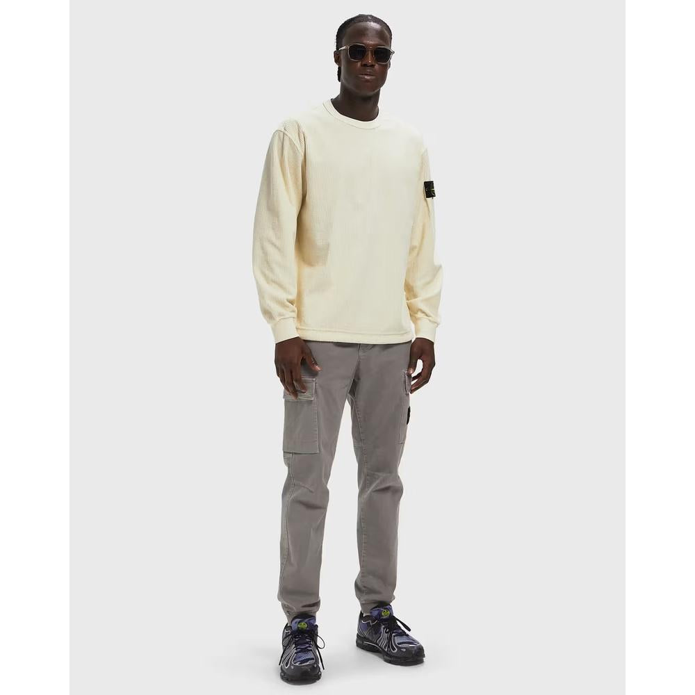 STONE ISLAND Corduroy Jersey Crewneck Sweatshirt for Men Navy