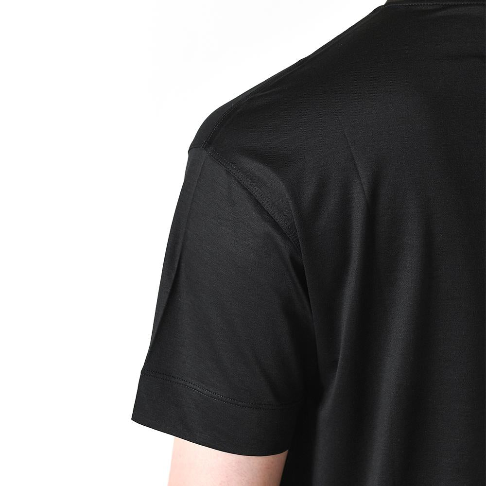 Emporio Armani Embossed Logo Lyocell-Cotton Short Sleeve T-Shirt Black