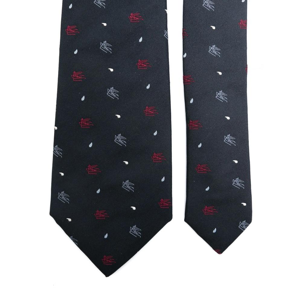 Etro Pegaso Silk Tie Navy