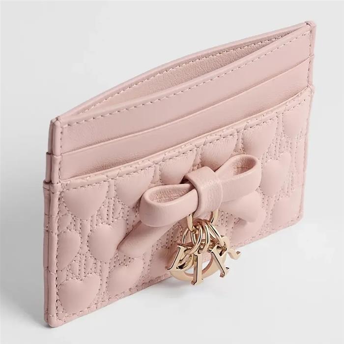 DIOR Lady Dior Freesia Card Holder Wallet