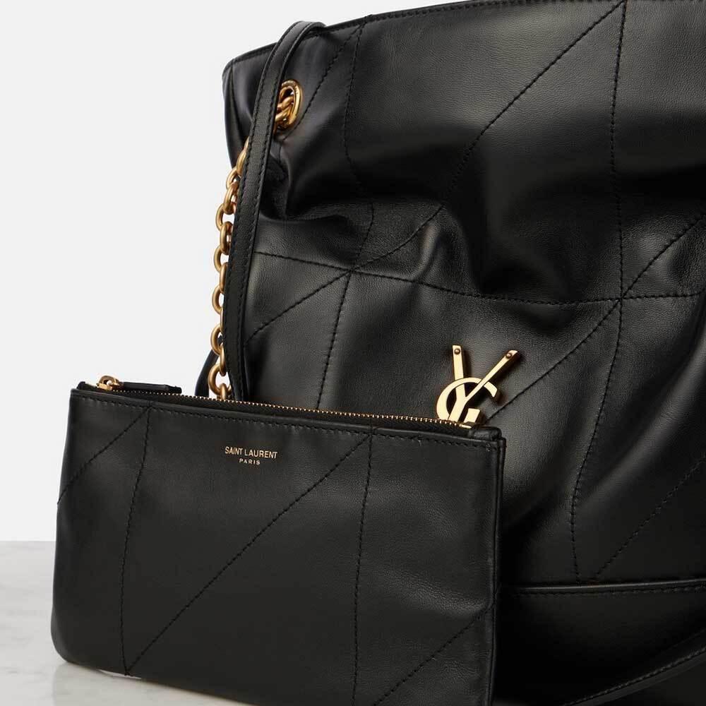 Saint Laurent Jamie Lambskin Tote Bag Black