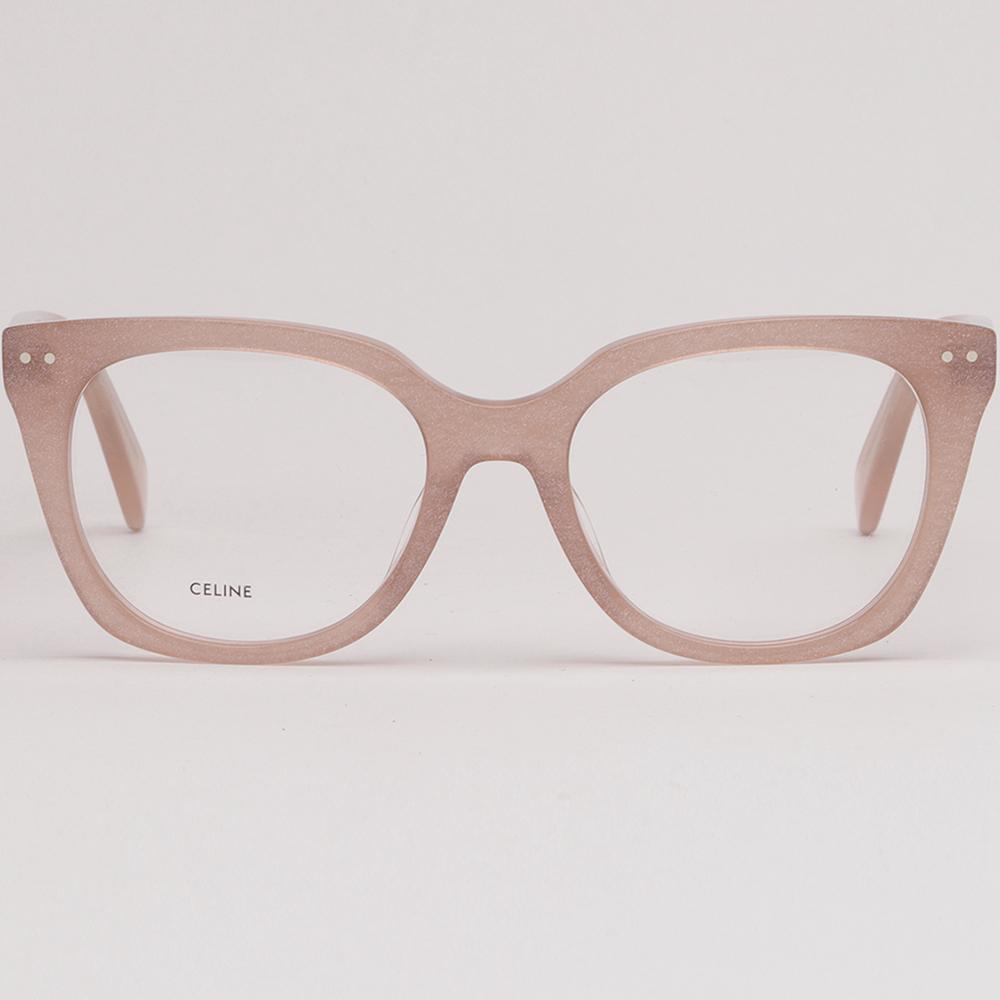 CELINE Pink Pearl Cat-Eye Square Acetate Eyeglass Frames CL50116I 074