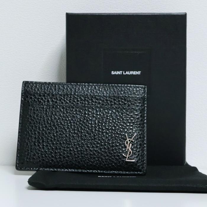 Saint Laurent Cassandra Black Leather Card Holder