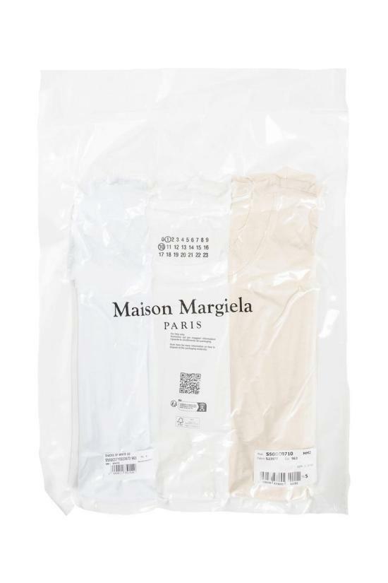 Maison Margiela Back Stitch Short Sleeve T-Shirt Ivory Cotton