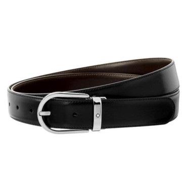 Montblanc Men's Leather Dress Belt Black 38157