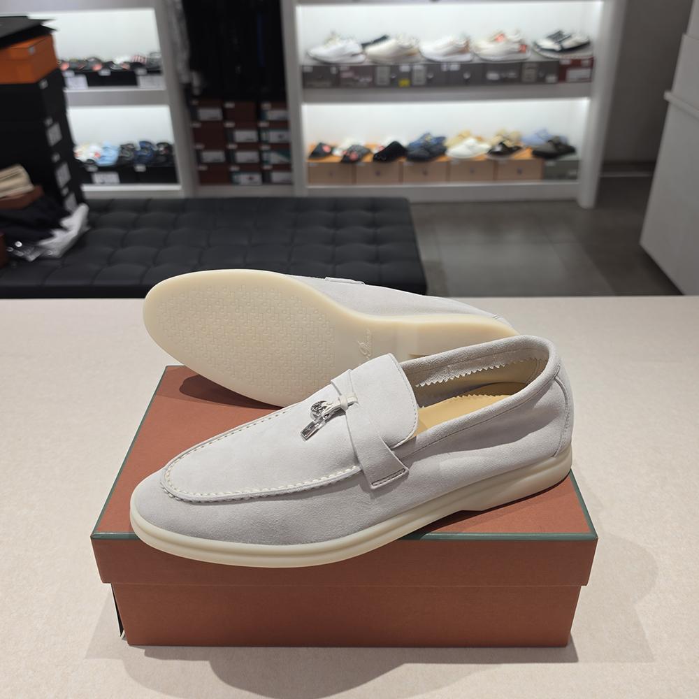 Loro Piana Men’s Summer Charmes Walk Loafers Pearl Powder