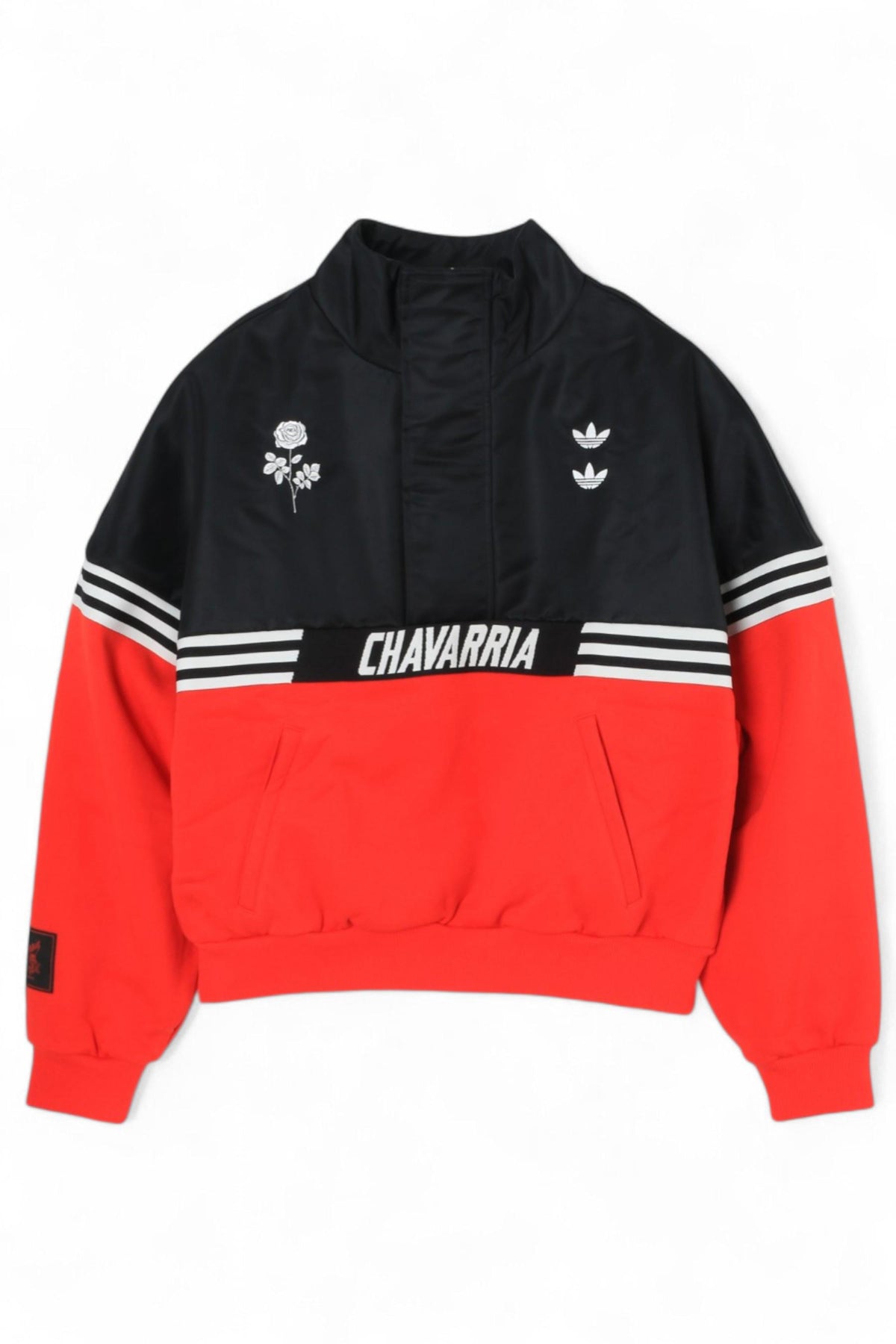 WILLY CHAVARRIA Adidas x Willy Chavarria Black Red Half Zip Pullover Sweatshirt