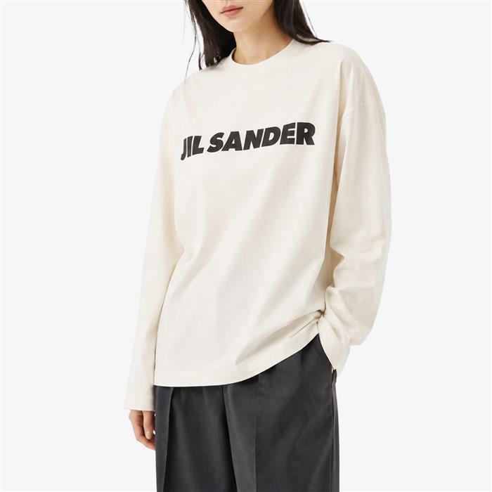 JIL SANDER Logo Long Sleeve Women’s T-Shirt White