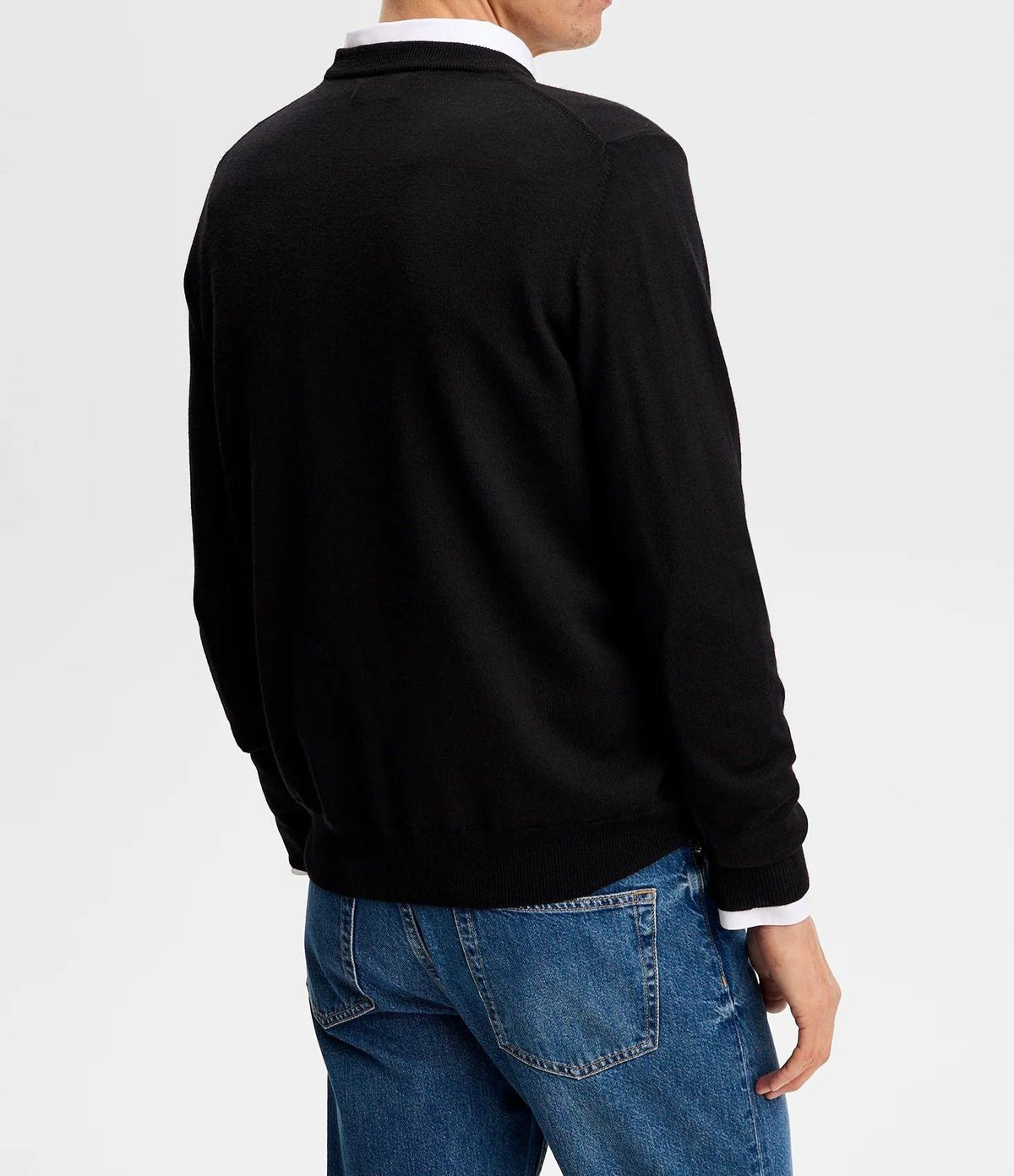 J LINDEBERG Merino Crewneck Sweater Black Men’s Golfwear