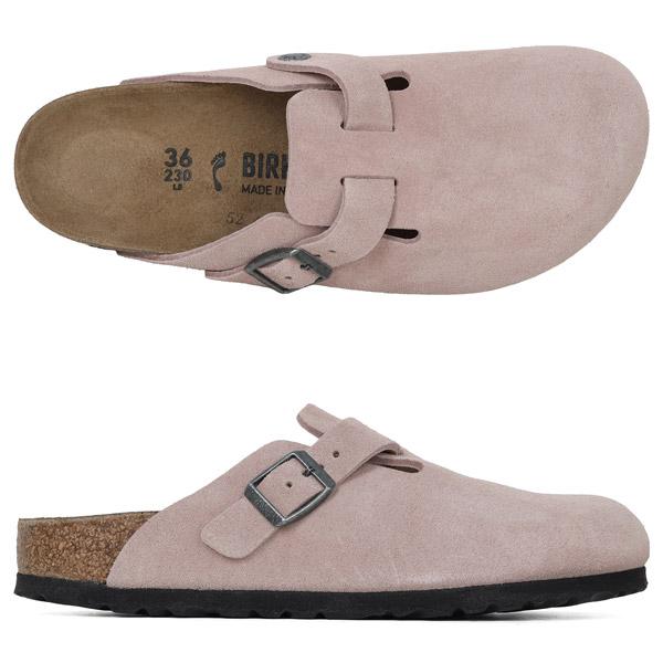 Birkenstock Pink Clay Suede Boston Mule Slippers Unisex 1031635