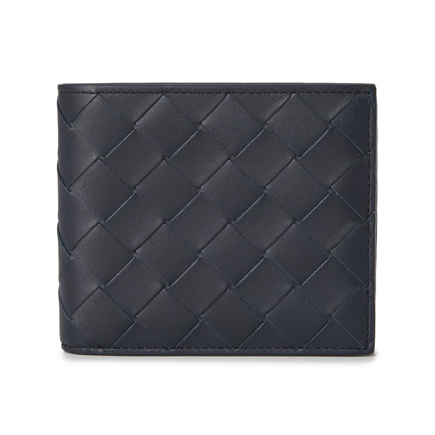 Bottega Veneta Intrecciato Leather Men’s Bifold Wallet Navy
