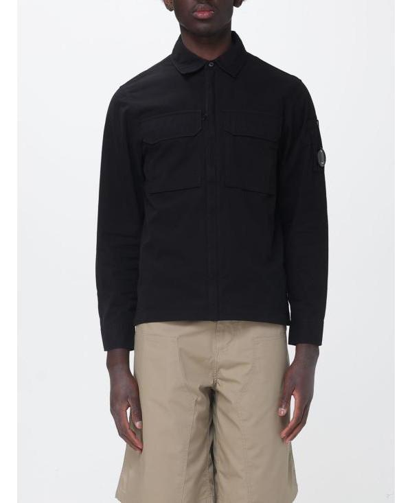 CP Company Garment-Dyed Cotton Lens Zip Overshirt Long Sleeve