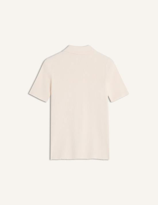 Maison Kitsune Noble Beige Cotton Polo Shirt for Women