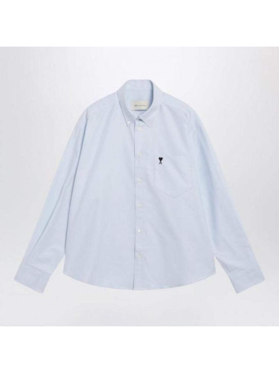 AMI Cotton Ami de Coeur Embroidered Boxy Long-Sleeve Shirt