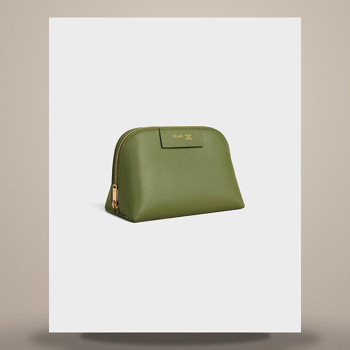 CELINE Triomphe Canvas Calfskin Key Holder Black 10D362BT8 38NO