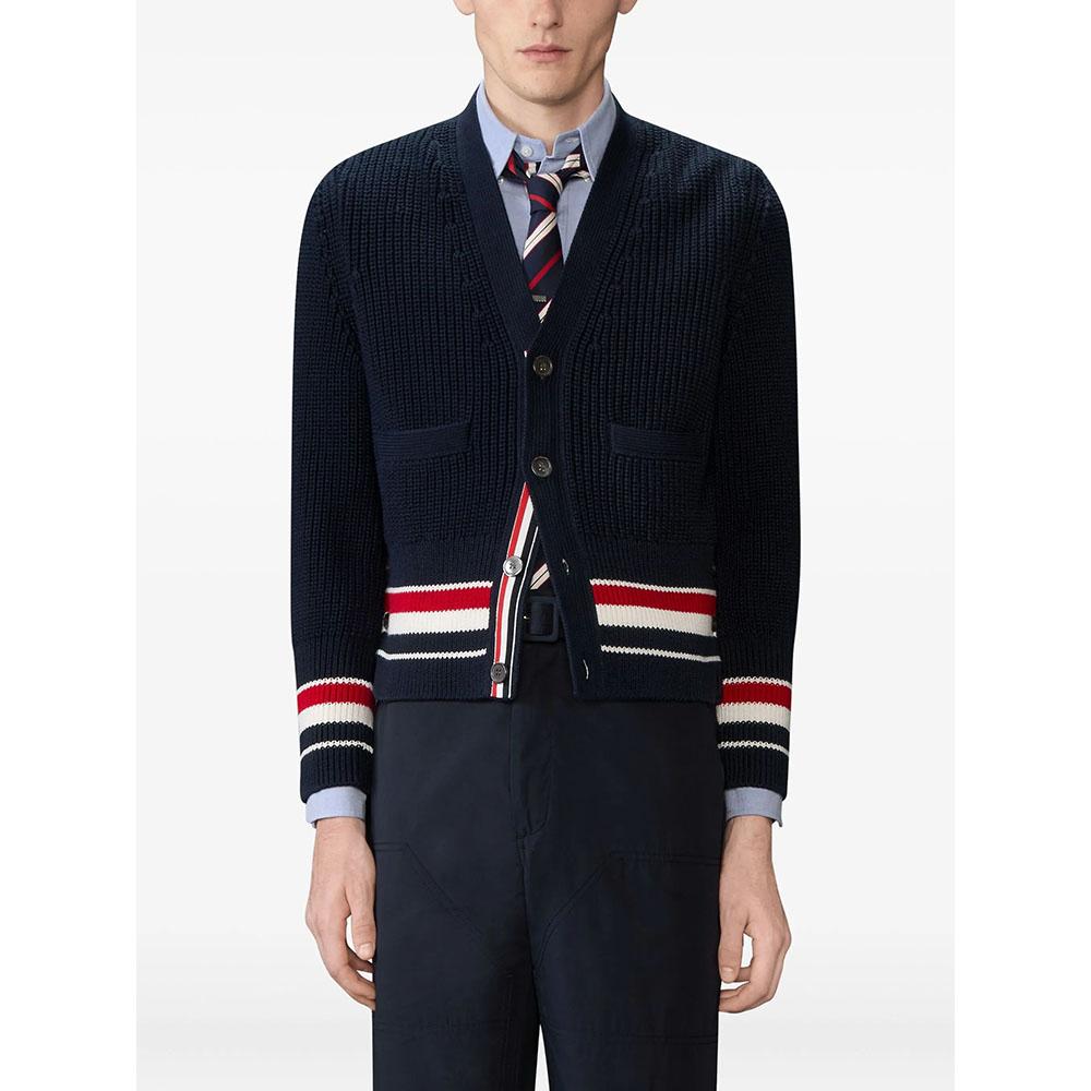 THOM BROWNE RWB Stitch Navy Men’s Half Cardigan MKC629A Y3062 415