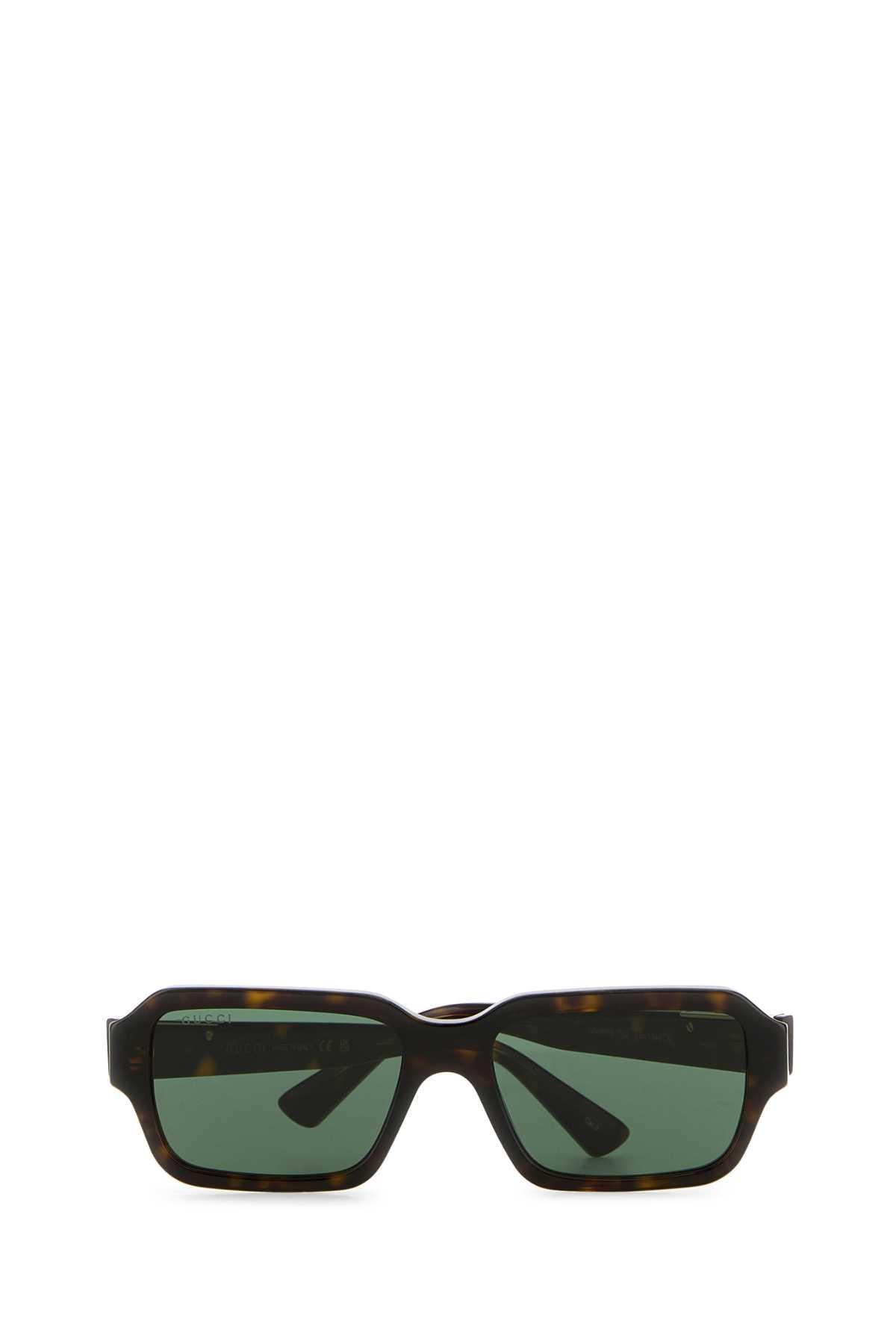 GUCCI Brown Acetate Rectangle Sunglasses for Men