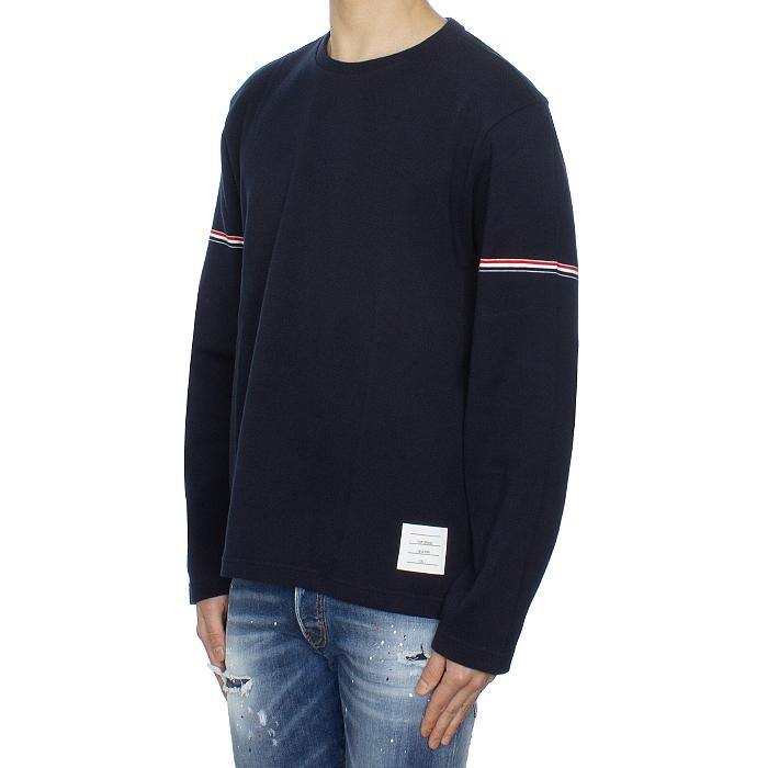 THOM BROWNE Cotton Rugby Long Sleeve T-Shirt Navy