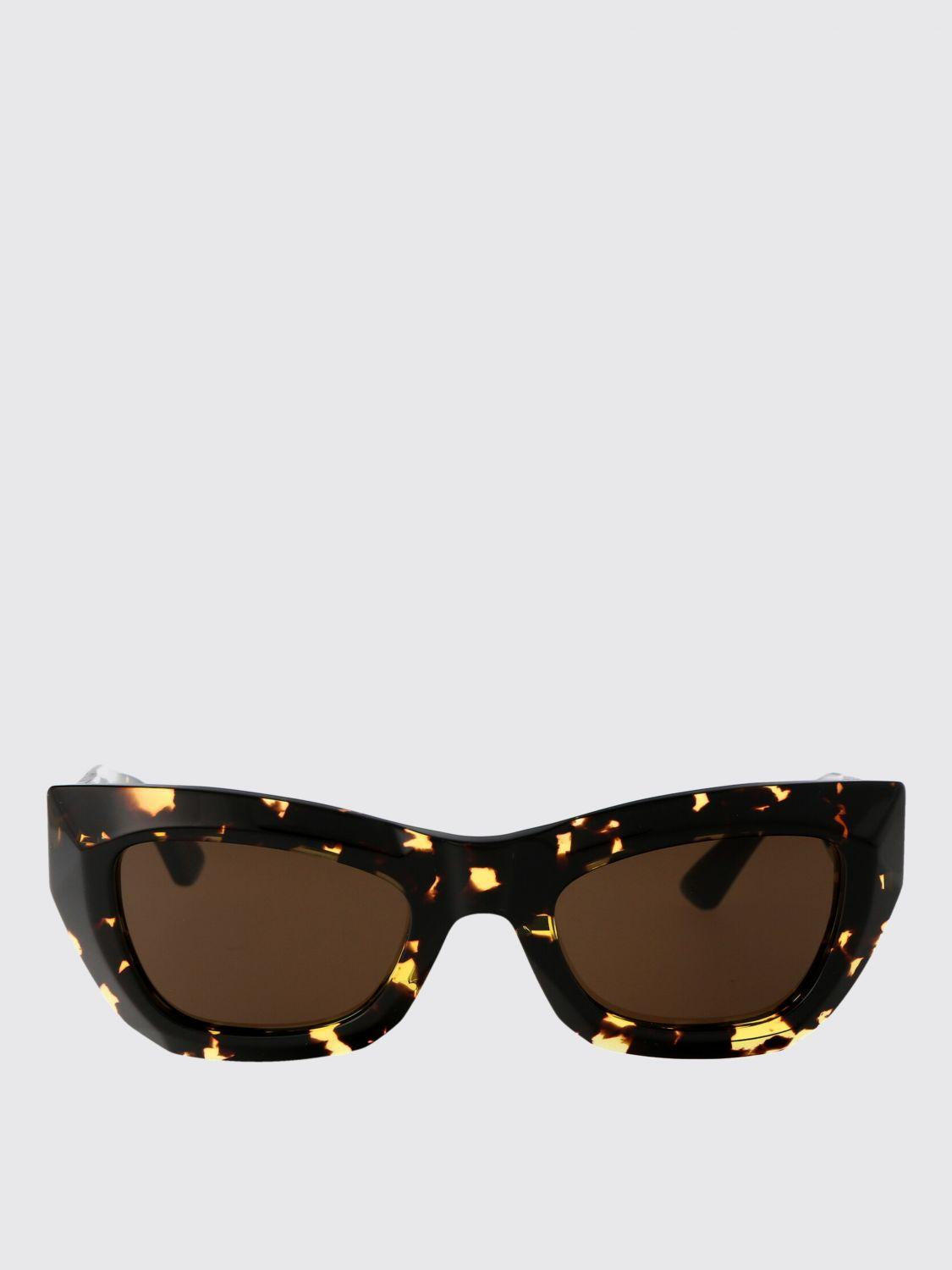 Bottega Veneta Black Acetate Rectangle Sunglasses