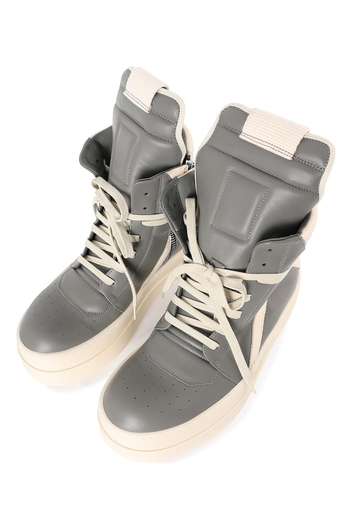 Rick Owens EUCA Leather Mega Bumper Geobasket High-Top Sneakers
