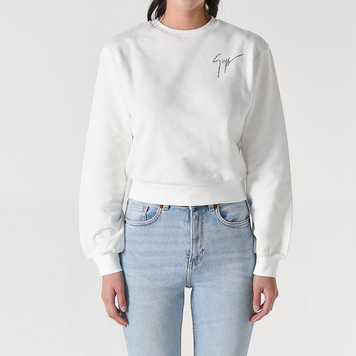 Giuseppe Zanotti Embellished White Sweatshirt for Women