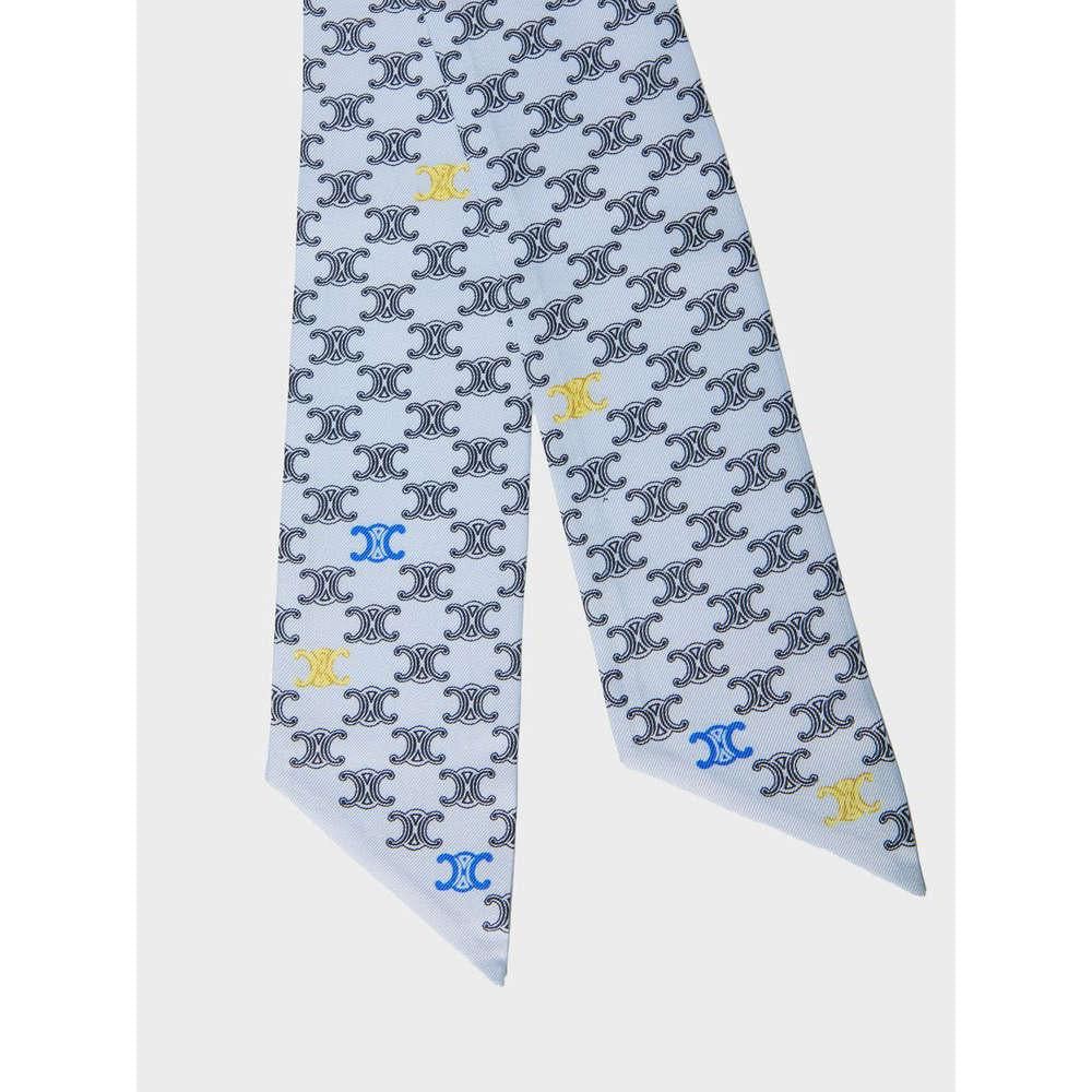 CELINE Silk Twill Scarf Blue Women’s Lavallière Style